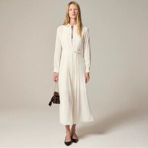 J. Crew Drapey Pleated Shirt-Dress